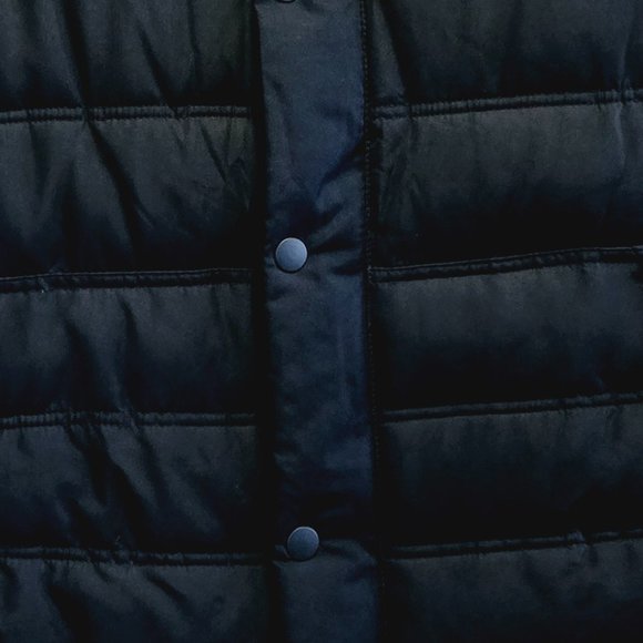 EUC NAVY BLUE GAP UNISEX PUFFER QUILTED ZIP UP W/BUTTONS ALL SEASONS VEST MEDIUM - Picture 3 of 13